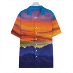 Sunset Mountain Print Hawaiian Shirt