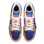 Sunset Mountain Print High Top Leather Sneakers