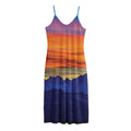 Sunset Mountain Print Jersey Midi Cami Dress