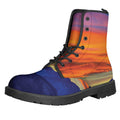 Sunset Mountain Print Lace-Up Boots