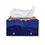 Sunset Mountain Print Leather Tissue Box Cover