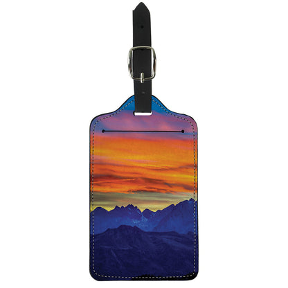 Sunset Mountain Print Luggage Tag