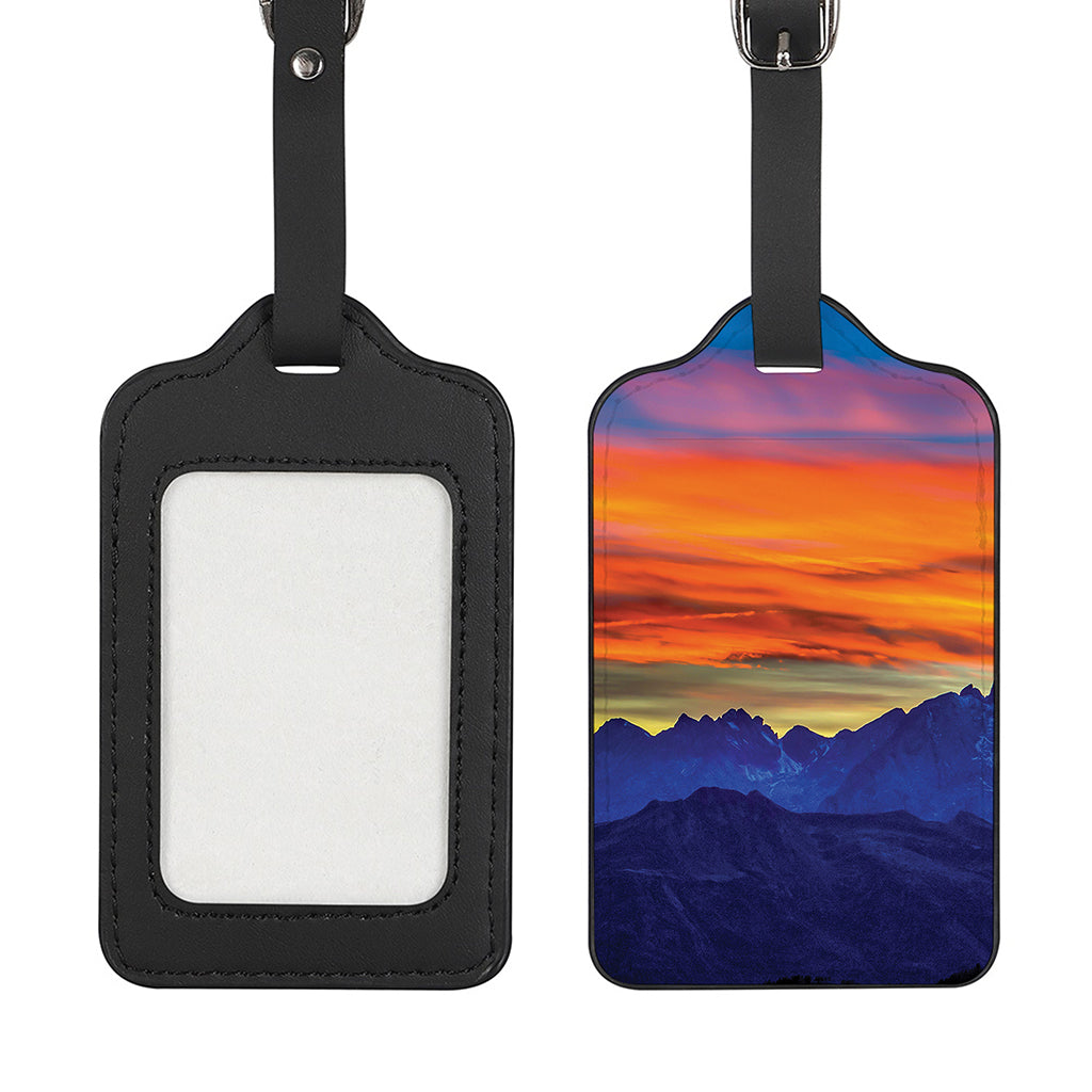 Sunset Mountain Print Luggage Tag