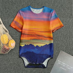 Sunset Mountain Print Men's Bodysuit