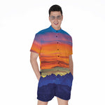 Sunset Mountain Print Men's Rompers
