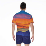 Sunset Mountain Print Men's Rompers