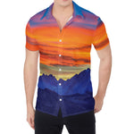 Sunset Mountain Print Men's Shirt