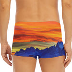 Sunset Mountain Print Men's Short Boxer Briefs