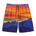 Sunset Mountain Print Men's Swim Trunks