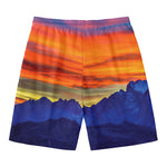 Sunset Mountain Print Men's Swim Trunks