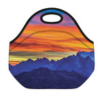Sunset Mountain Print Neoprene Lunch Bag