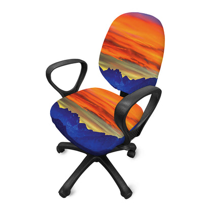 Sunset Mountain Print Office Chair Cover