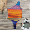 Sunset Mountain Print One Shoulder Bodysuit
