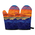 Sunset Mountain Print Oven Mitts