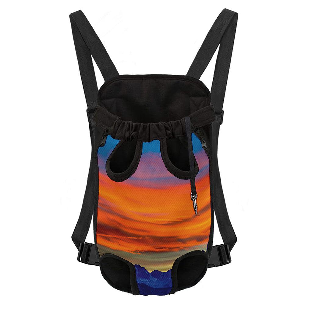 Sunset Mountain Print Pet Carrier Backpack