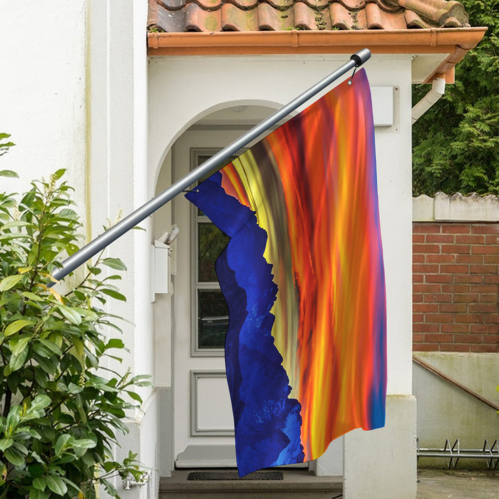 Sunset Mountain Print Polyester Flag