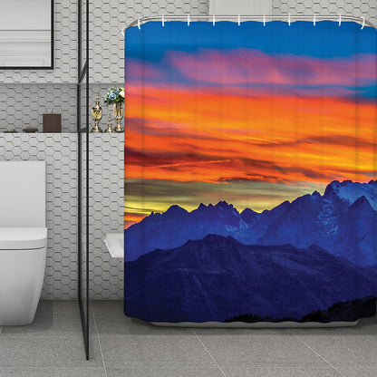 Sunset Mountain Print Polyester Shower Curtain