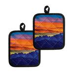 Sunset Mountain Print Pot Holders