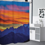 Sunset Mountain Print Premium Shower Curtain