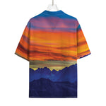 Sunset Mountain Print Rayon Hawaiian Shirt