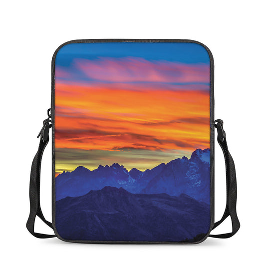 Sunset Mountain Print Rectangular Crossbody Bag