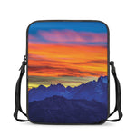 Sunset Mountain Print Rectangular Crossbody Bag