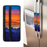 Sunset Mountain Print Refrigerator Handle Covers