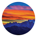 Sunset Mountain Print Round Blanket
