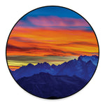 Sunset Mountain Print Round Floor Mat