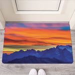 Sunset Mountain Print Rubber Doormat