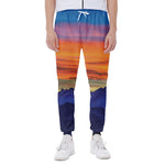 Sunset Mountain Print Scuba Joggers