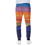 Sunset Mountain Print Scuba Joggers