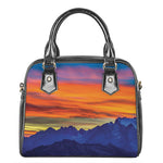 Sunset Mountain Print Shoulder Handbag
