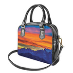 Sunset Mountain Print Shoulder Handbag