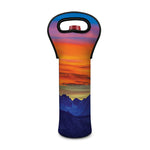 Sunset Mountain Print Single Neoprene Wine Tote