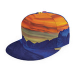 Sunset Mountain Print Snapback Cap