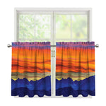 Sunset Mountain Print Tier Curtains