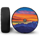 Sunset Mountain Print Tire Cover With Camera Hole