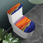 Sunset Mountain Print Toilet Lid And Tank Cover Set