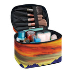 Sunset Mountain Print Travel Makeup Bag