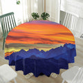 Sunset Mountain Print Waterproof Round Tablecloth