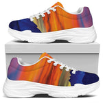 Sunset Mountain Print White Chunky Shoes
