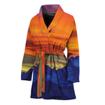 Sunset Mountain Print Women's Bathrobe