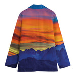 Sunset Mountain Print Women's Cotton Blazer