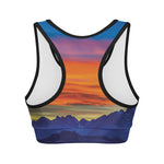 Sunset Mountain Print Women's Sports Bra