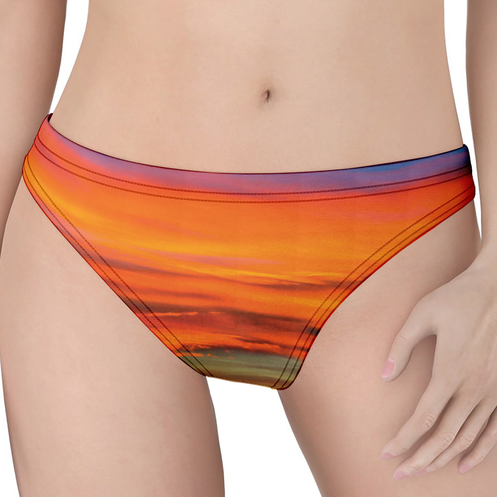 Sunset Mountain Print Women's Thong