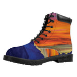 Sunset Mountain Print Work Boots