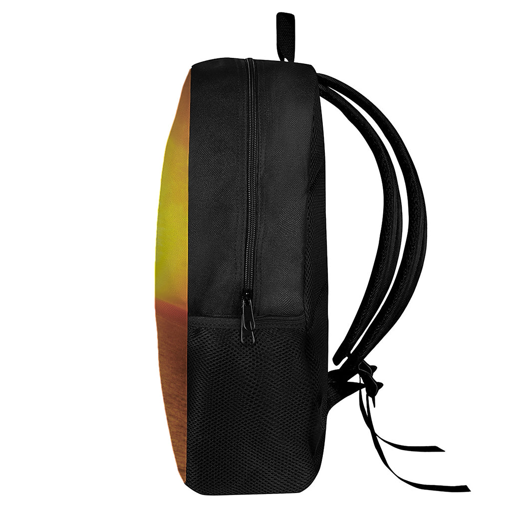 Sunset Over Sea Print 17 Inch Backpack