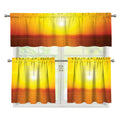 Sunset Over Sea Print 3 Piece Kitchen Curtains