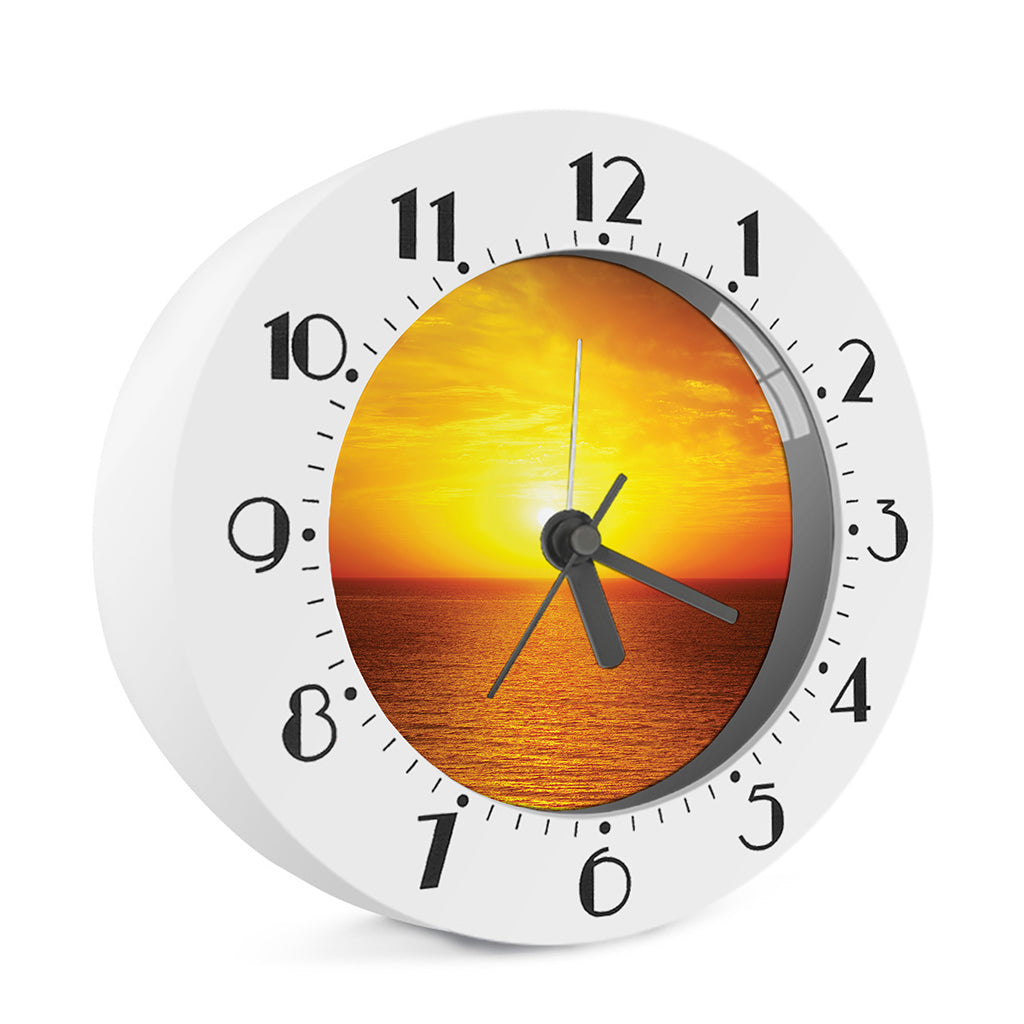 Sunset Over Sea Print Alarm Clock